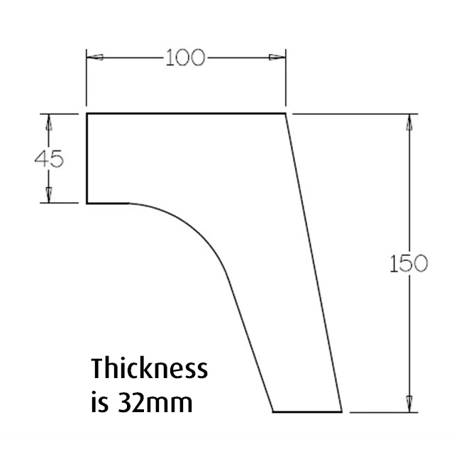150mm Mid-Century Splayed Leg (Oak) - Image 3