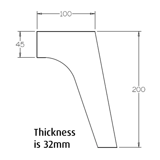 200mm Mid-Century Splayed Leg (Oak) - Image 3