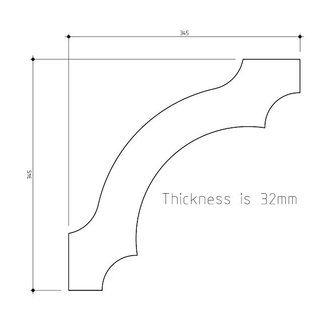 Verandah Bracket No.5 345x345x32mm - Image 3