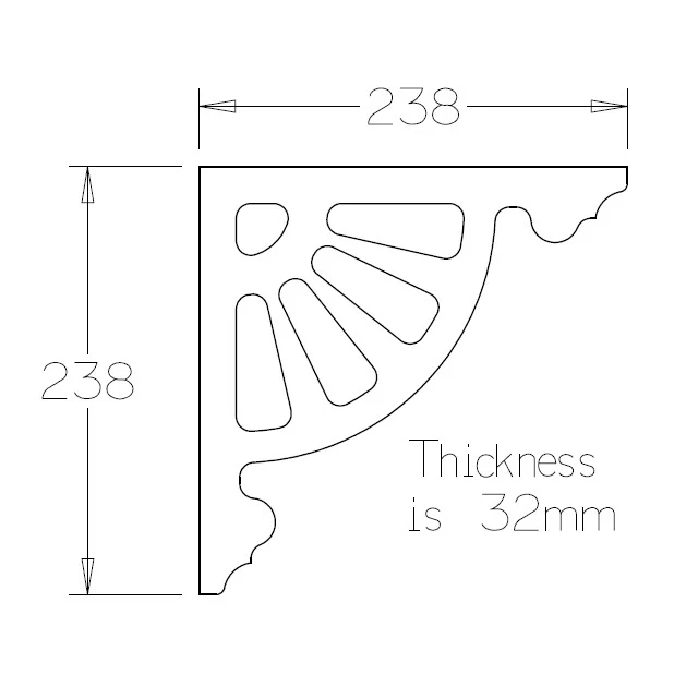 Verandah Bracket No.14 238x238x32mm - Image 3