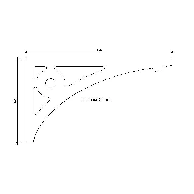 Verandah Bracket No.21 450x260x32mm - Image 3
