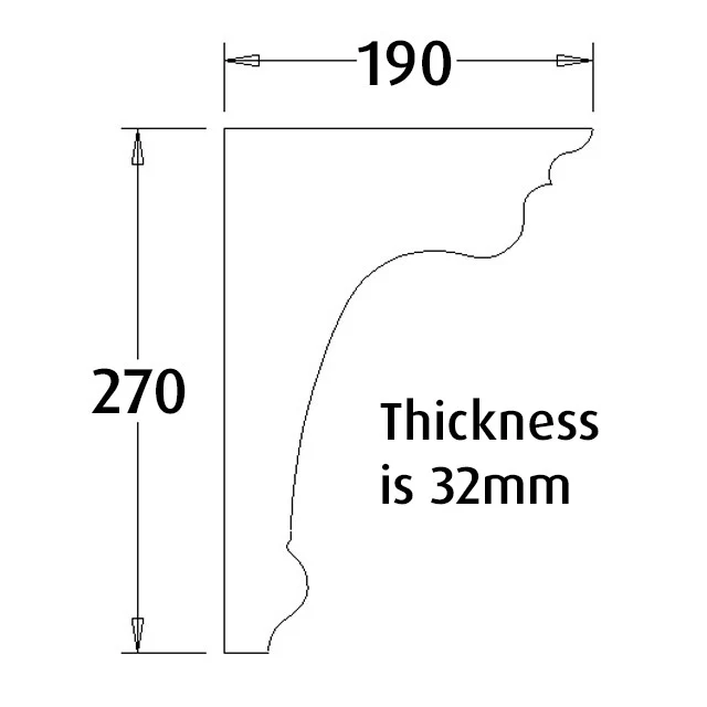 Verandah Bracket No.22 190x270x32mm - Image 2