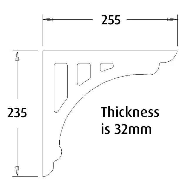 Verandah Bracket No.23 255x235x32mm - Image 2