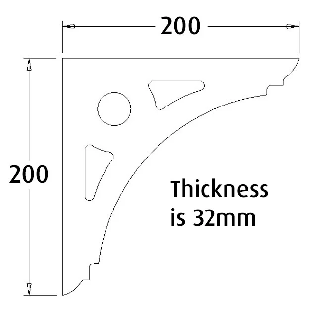 Verandah Bracket No.24 200x200x32mm - Image 2