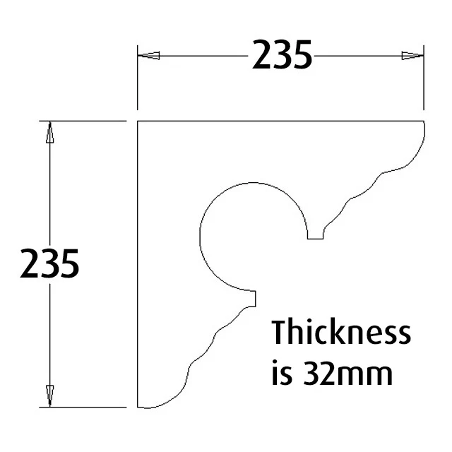 Verandah Bracket No.27 235x235x32mm - Image 2