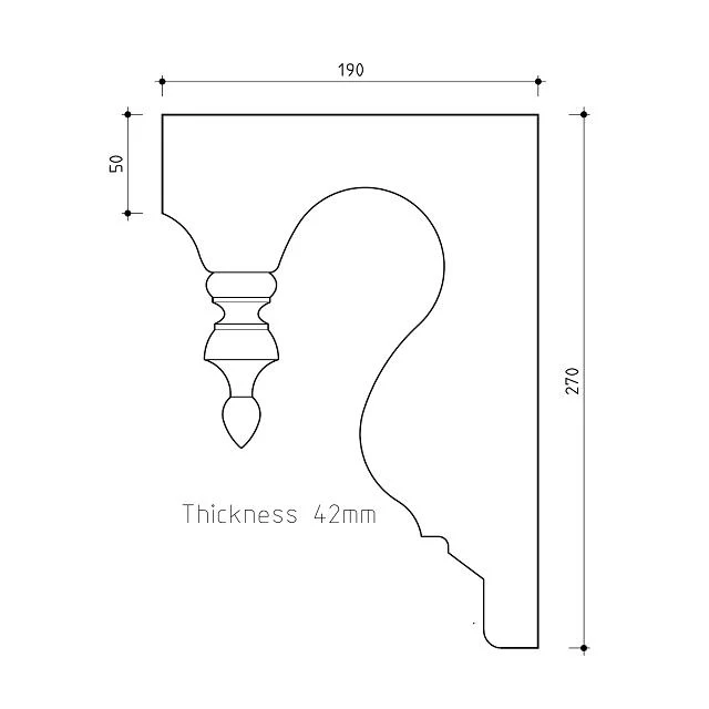 Eave Bracket No.1 190x270x42mm - Image 3