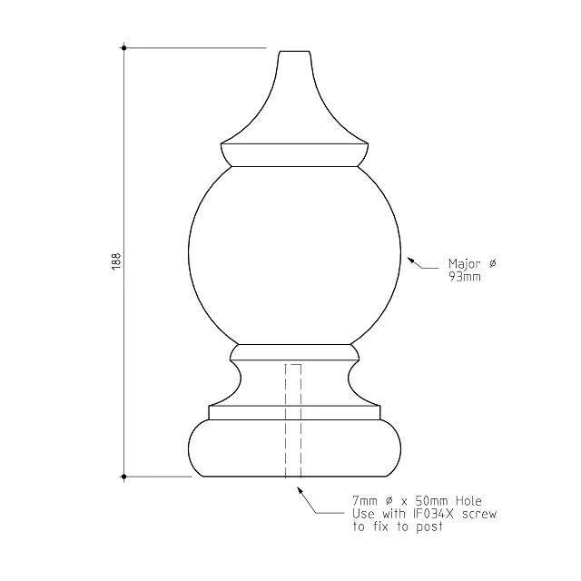 Windsor Fence Post Capitals 93 diameter - Image 3