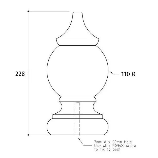 Windsor Fence Post Capitals 110 diameter - Image 2