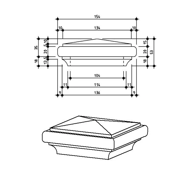 Pyramid Fence Post Capitals for 100sq Post - Image 3