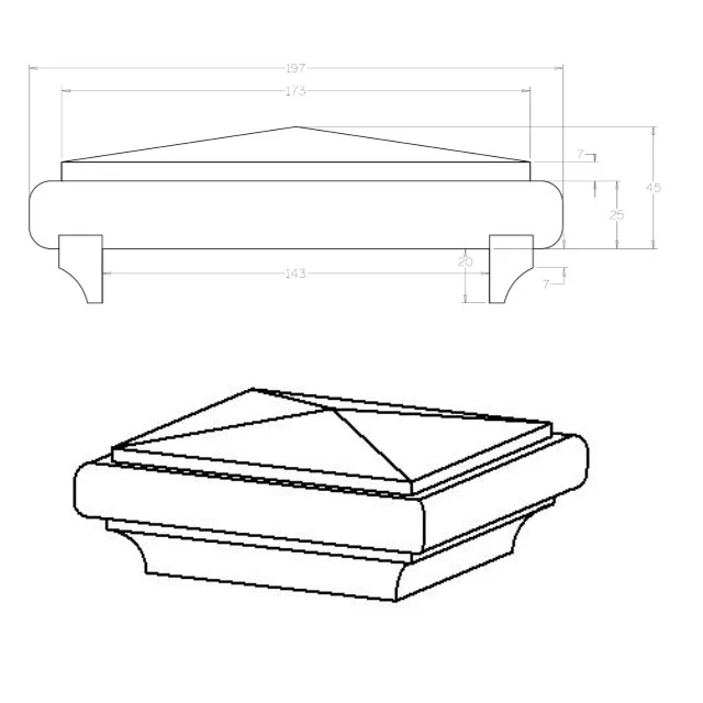Pyramid Fence Post Capitals for 140sq Post - Image 2