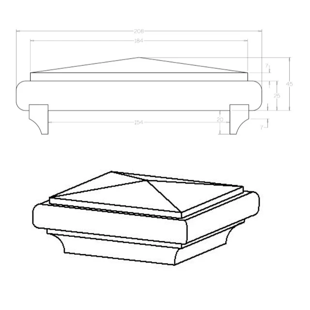 Pyramid Fence Post Capitals for 150sq Post - Image 2