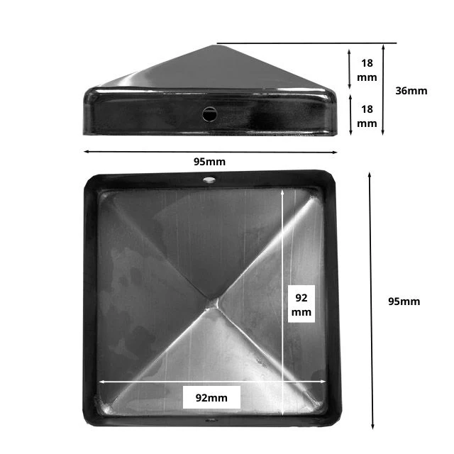 90mm Metal Post Cap - Copper - Image 3
