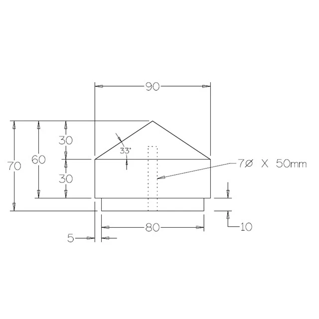 Pointed Fence Post Capital for 90sq Post - Image 4