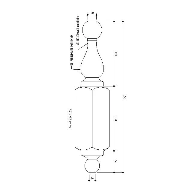 Turned Roof Finials 350x57sq - Image 3