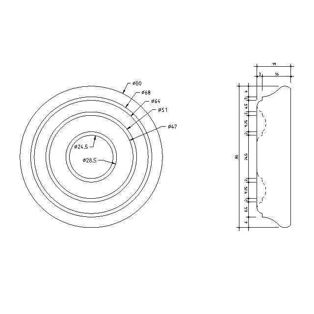 80mm diameter Rosette - Image 2