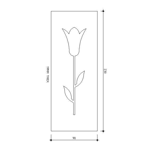 Tulip Fretwork Panels 230x90x19 - Image 3