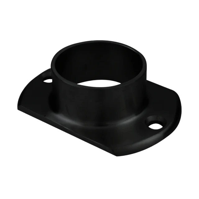 Designer Rail - 43mm diam - Oblong Base Plate (Black)