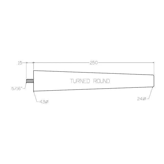 250mm Slim-Line Turned Furniture Legs (Pine) - Image 3
