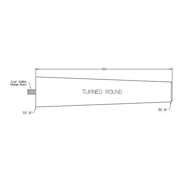 250mm Regular-Line Turned Furniture Legs (Oak) - Image 3