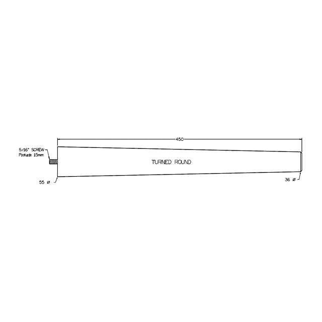 450mm Regular-Line Turned Furniture Legs (Oak) - Image 3