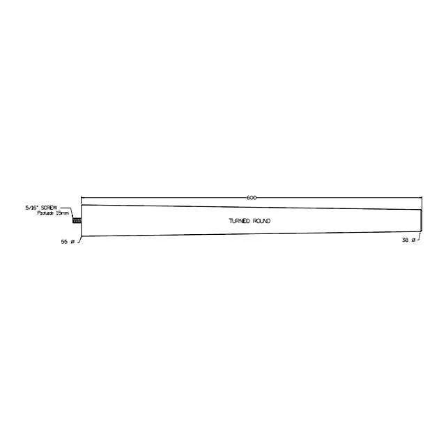 600mm Regular-Line Turned Furniture Legs (Oak) - Image 3