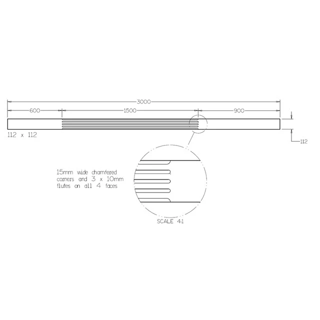 Fluted and Chamfered Verandah Posts 3000x112sq - Image 4