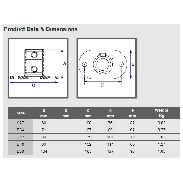 Floor Flange for 42mm Galvanised Pipe - Image 2