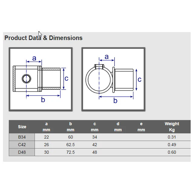 Internal Swivel T for 48mm Glavanised Pipe - Image 2