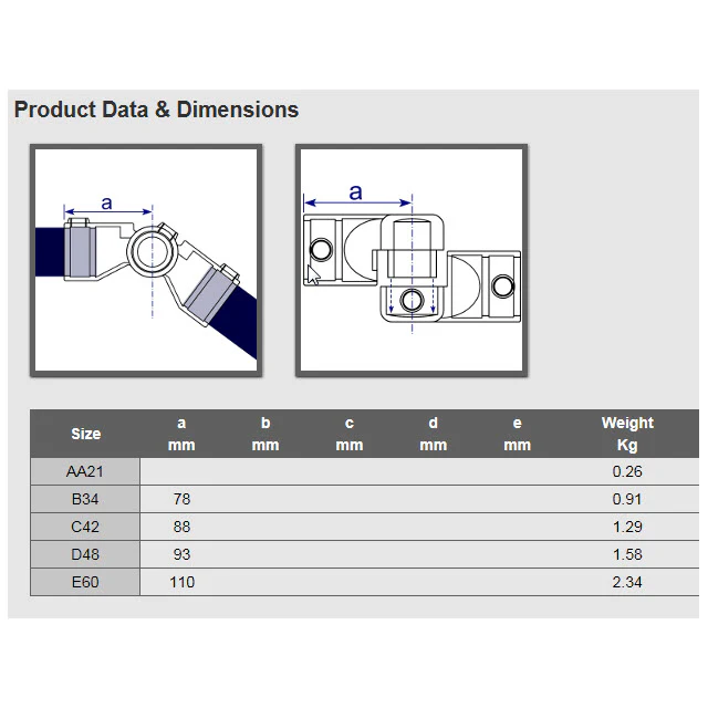 Adjustable Knuckle (0-120 degrees) for 60mm Galv Pipe - Image 2