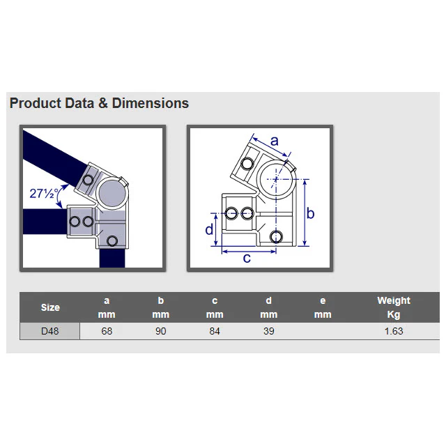 27 degree Eaves Fitting for 48mm Galvanised Pipe - Image 2