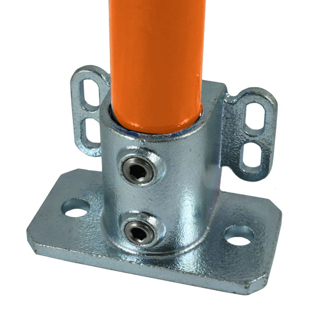 Floor Flange with Rear Fix Points for 48mm Galvanised Pipe