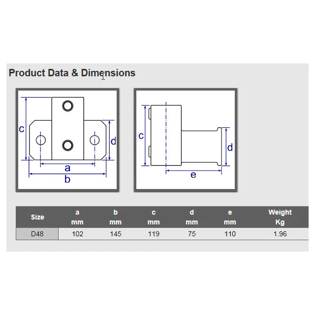 Heavy Duty Upright Side Support for 48mm Galvanised Pipe - Image 2
