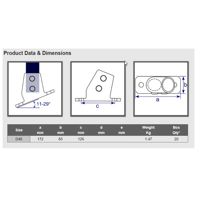Sloping Floor Flange (11-29 degrees) for 48mm Galv Pipe - Image 2