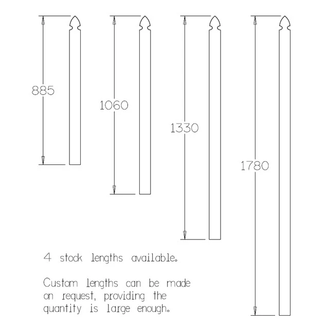 "Gothic" Fence Picket in Pine - Various Lengths - Image 3