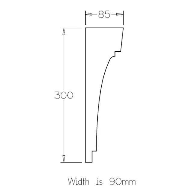 300x90x85 "Dulwich" Timber Corbels - Image 2