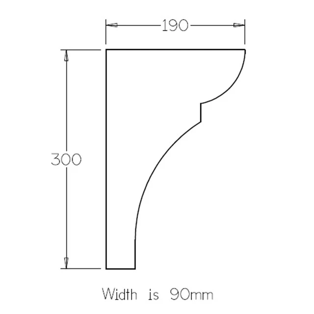 300x190x90 "Edwardstown" Timber Corbels - Image 2