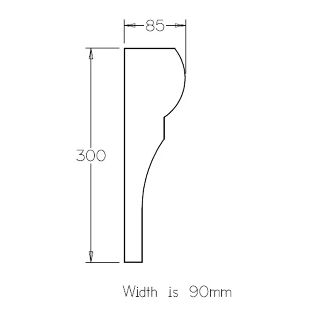 300x85x90 "Edwardstown" Timber Corbels - Image 2