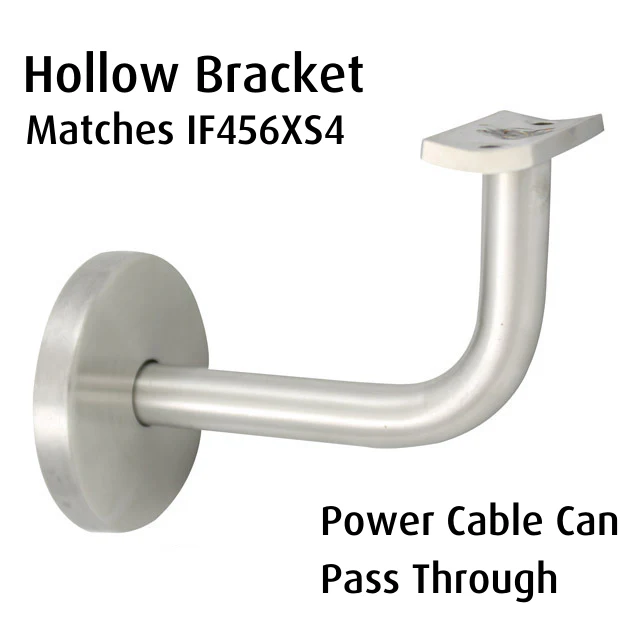 80mm Hollow Handrail Bracket - Curved Cradle (Satin 304) - Image 2