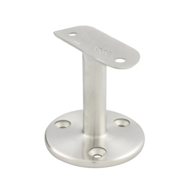 60mm Upright Stainless Handrail Brackets - Curved Cradle (Satin)