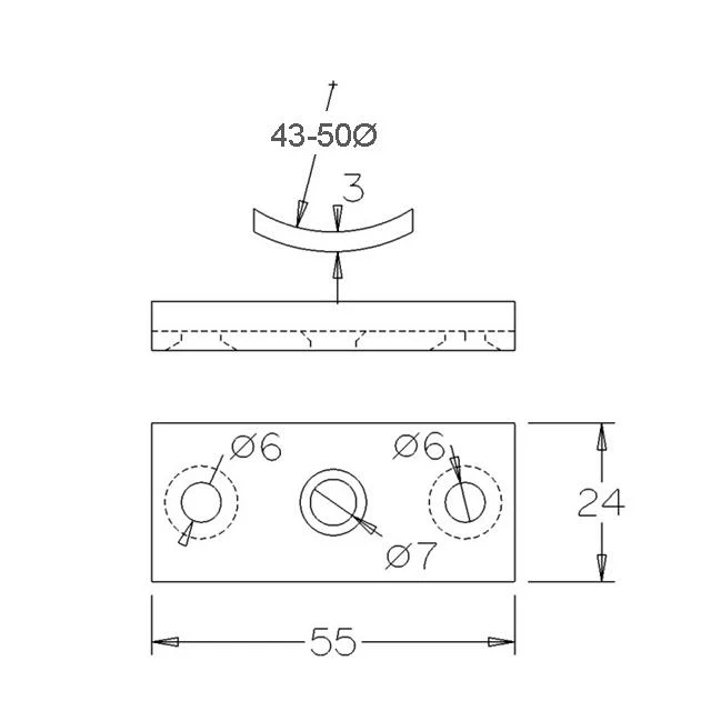 Satin Curved Plate For IF500XSC Handrail Brackets - Image 4