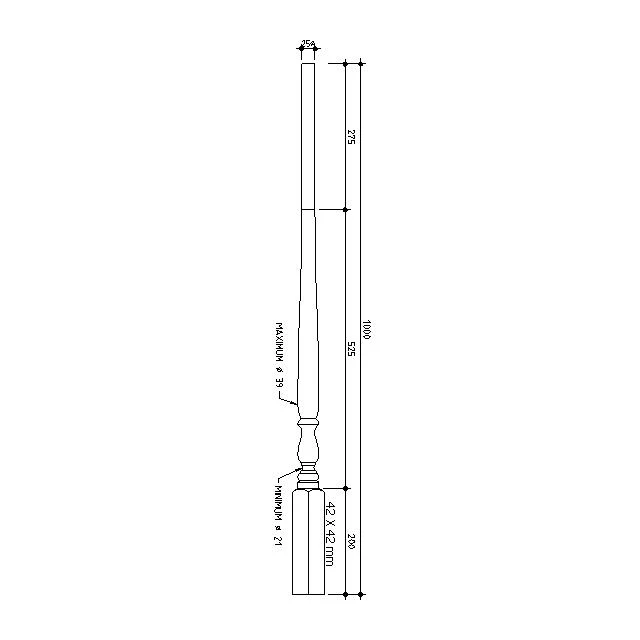 Regent Turned Timber Balusters 1000x42sq (Pine) - Image 4