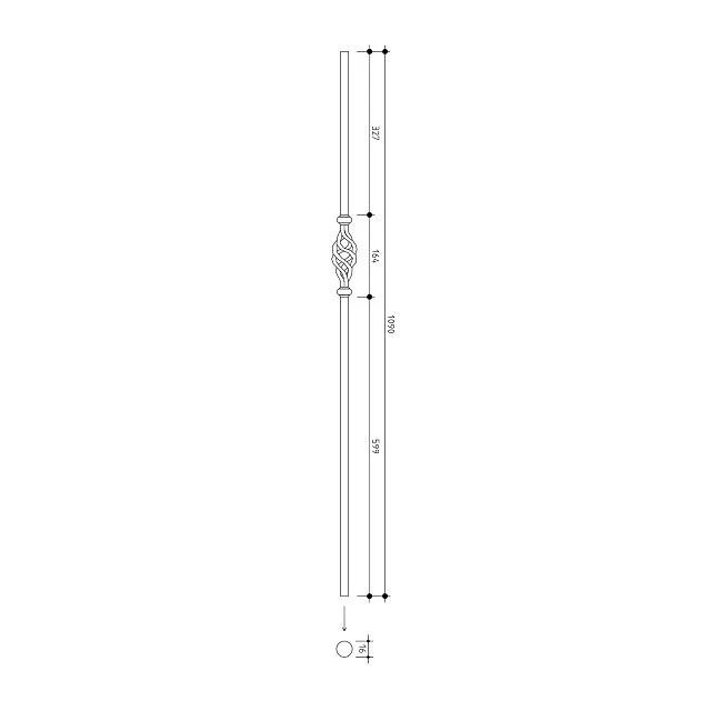 16mm round Single Cage Metal Balusters - Image 4