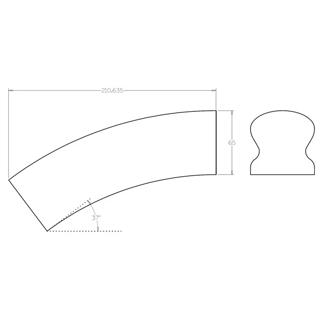 Heritage Handrail - 37 deg Ease Over (Pine) - Image 3