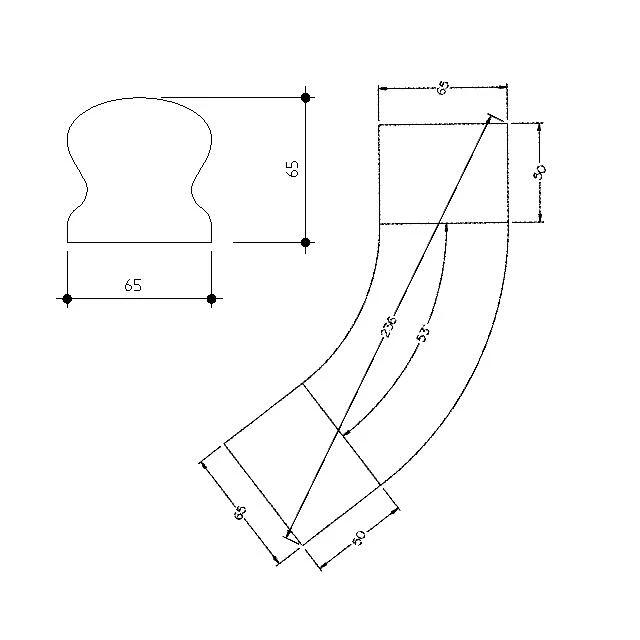 Heritage Handrail - 53 deg Ease Up (Vic Ash) - Image 3