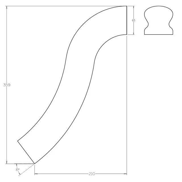 Heritage Handrail - Gooseneck (American Oak) - Image 3