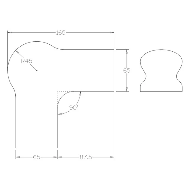 Heritage Handrail - 1/4 Turn with Post Cap (Vic Ash) - Image 4