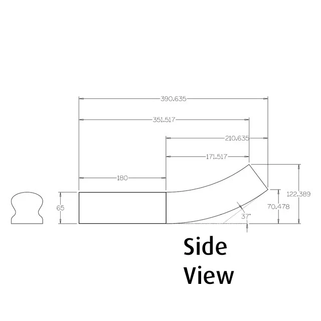 Heritage Handrail - Right Volute (Vic Ash) - Image 3