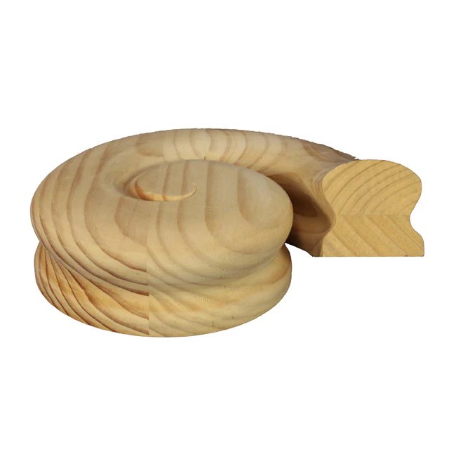 Heritage Handrail - Right Volute (Pine) - Image 2