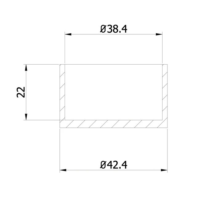 Designer Rail - 43mm diam - Flat End Cap (Black) - Image 3
