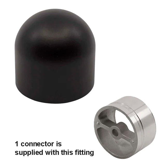 Designer Rail - 43mm diam - Domed End Cap (Black) - Image 2